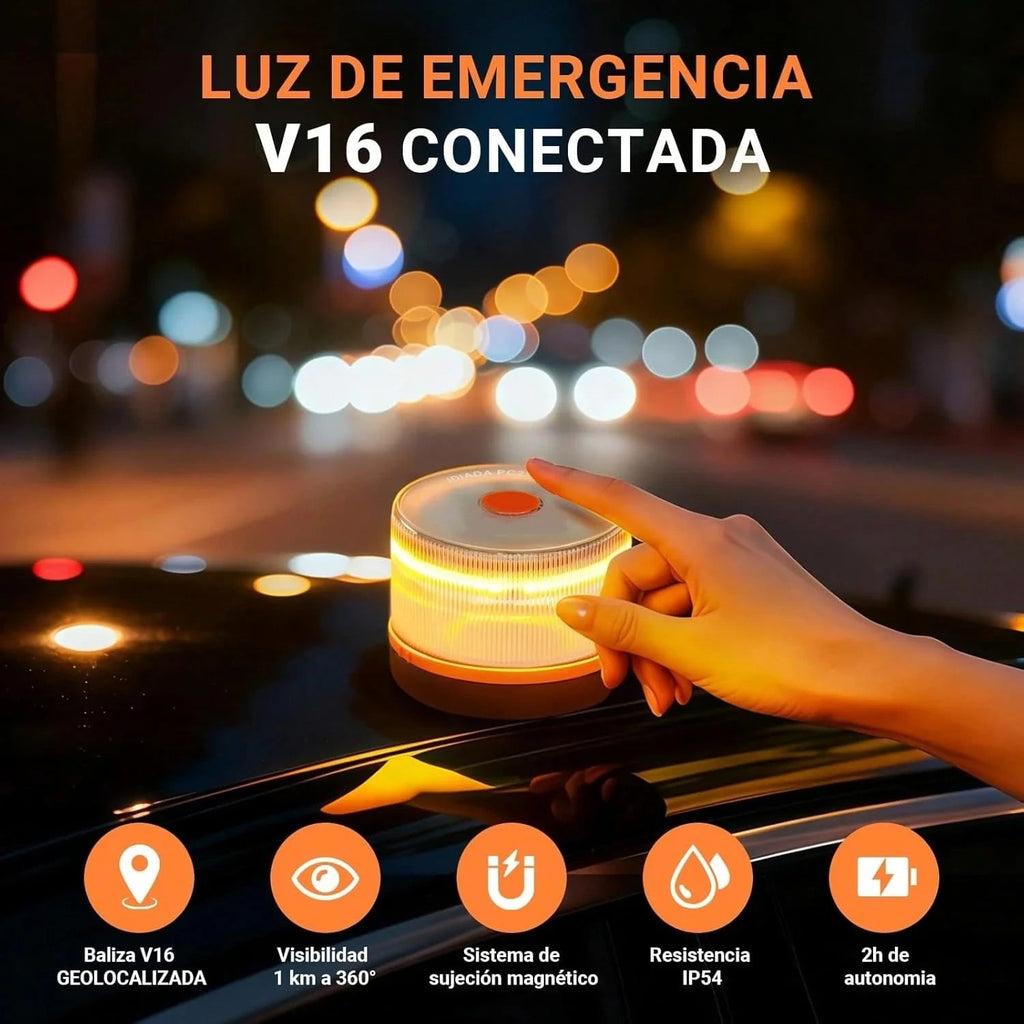 Luz de farol de emergência ,Baliza V16 aprobada DGT